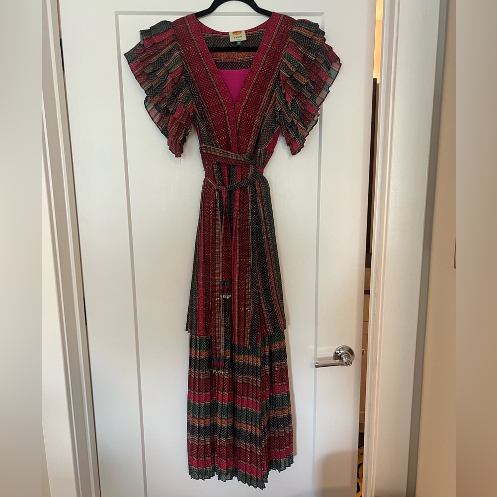 FARM Rio Vibrant Striped Maxi Dress